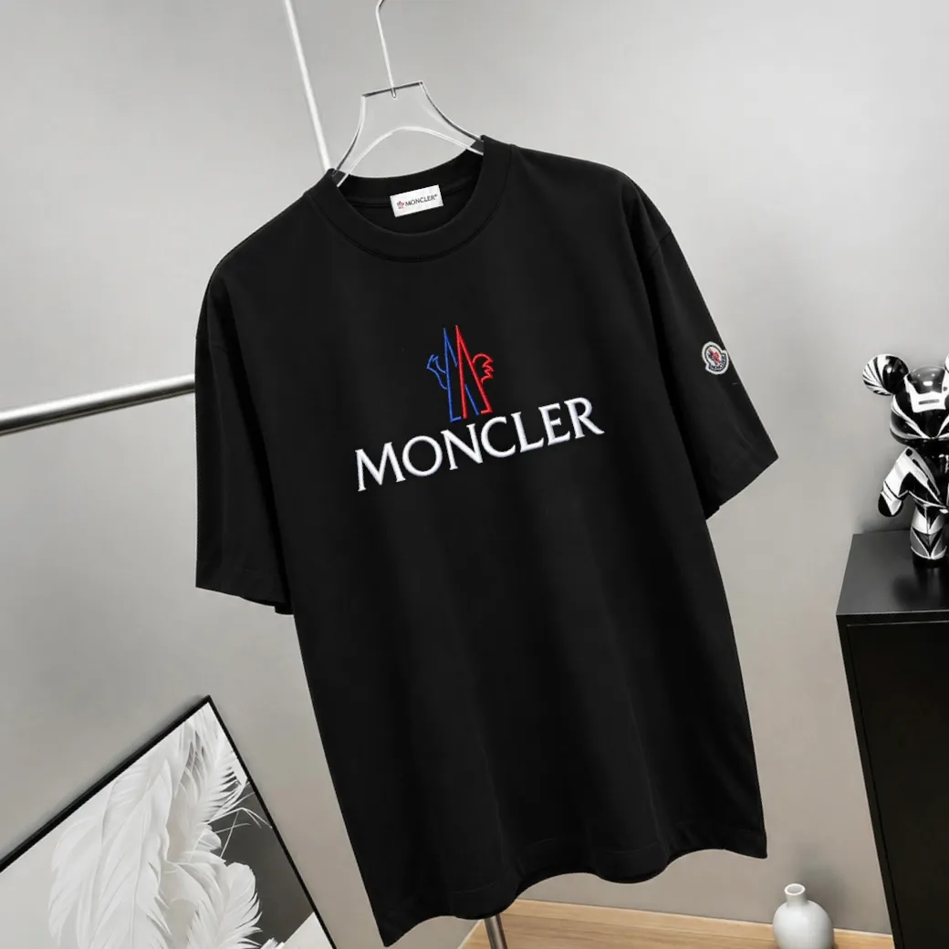 moncle～ logo 《 》7a tee ， Same Style ， : Black White Coffee Brown Size：S（90-130 ） M（125-150 ） L（135-165 ） XL（160-190 ） XXL（185-220 ）